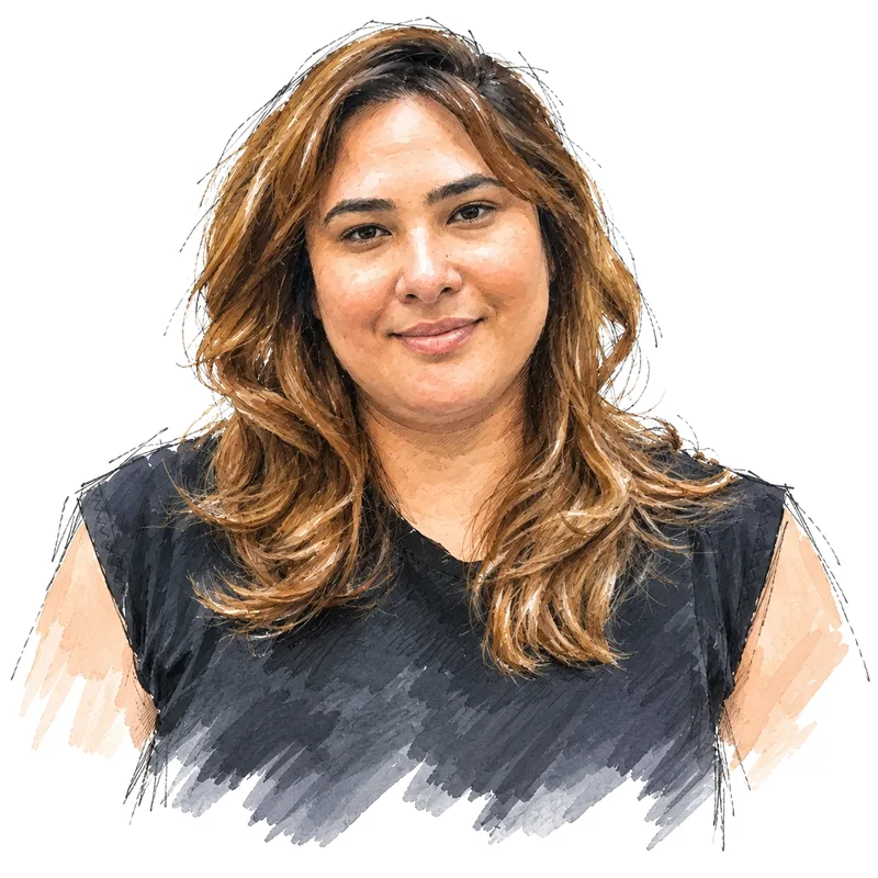 Portrait aquarelle d’une experte Airbnb de la conciergerie WeHost