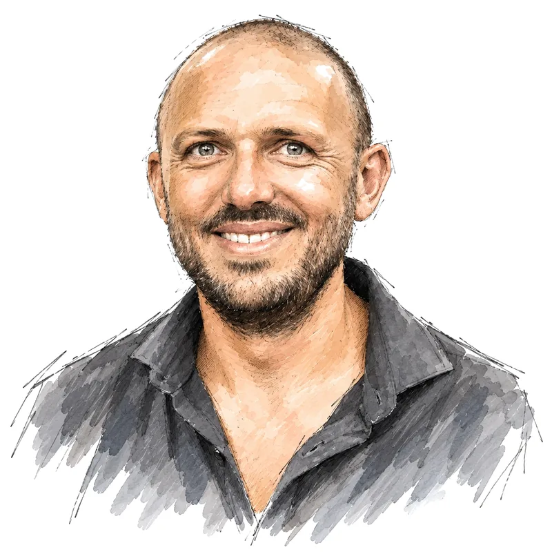 Portrait dessiné d’un expert Airbnb, gestionnaire local WeHost