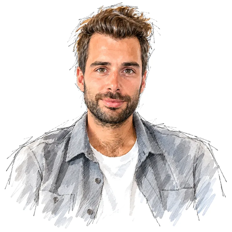 Portrait dessiné d’un expert en conciergerie Airbnb chez WeHost