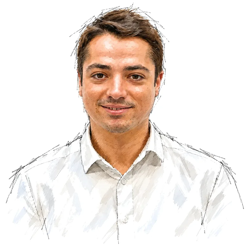 Portrait aquarelle d’un expert de la gestion locative Airbnb, équipe WeHost