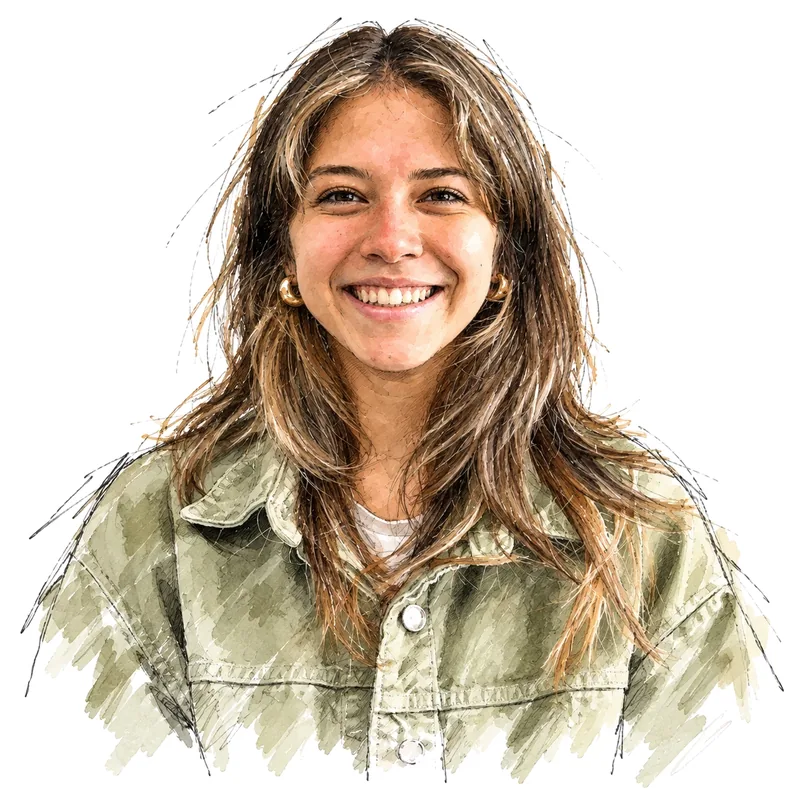 Portrait aquarelle d’une experte Airbnb souriante, équipe WeHost